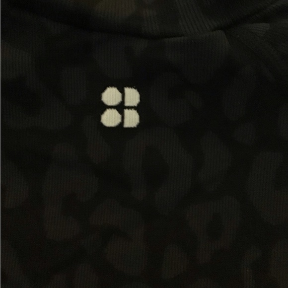 NWT Sweaty Betty High Neck Leopard Jacquard Base Layer Top - Picture 8 of 10